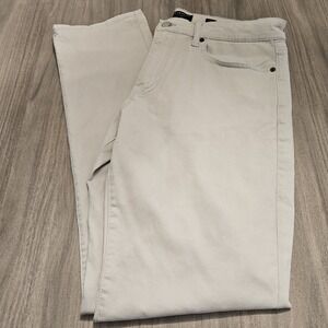 Lucky Brand Mens Pants 34x32 121 Slim Straight Tan Khaki Chino Flat Front Casual